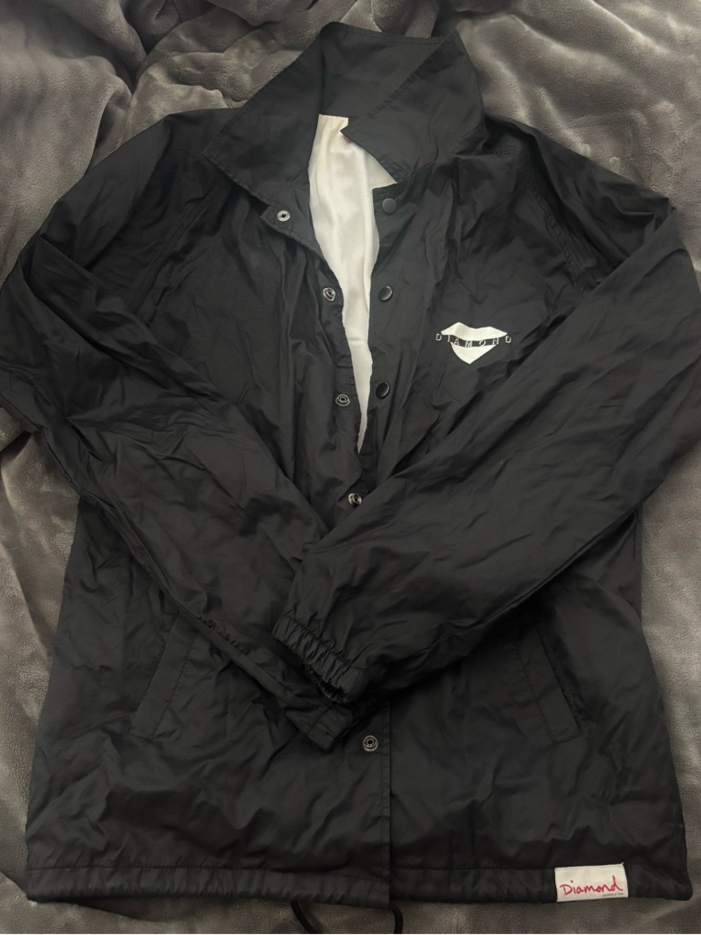 Diamond Supply Co Black Windbreaker Jacket